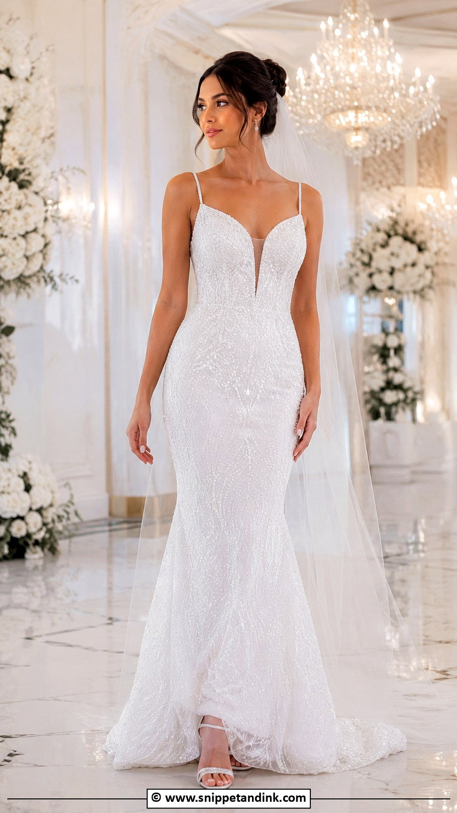 White Beaded Wedding Dress - Snippet and Ink - 35 White Wedding Dresses