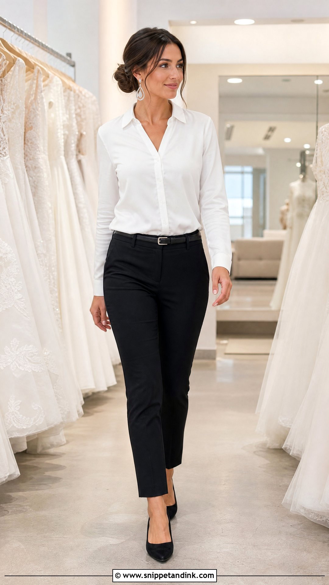 White Blouse And Black Pants Outfit - Snippet and Ink - 20 Bridal Stylist Work Outfit Ideas