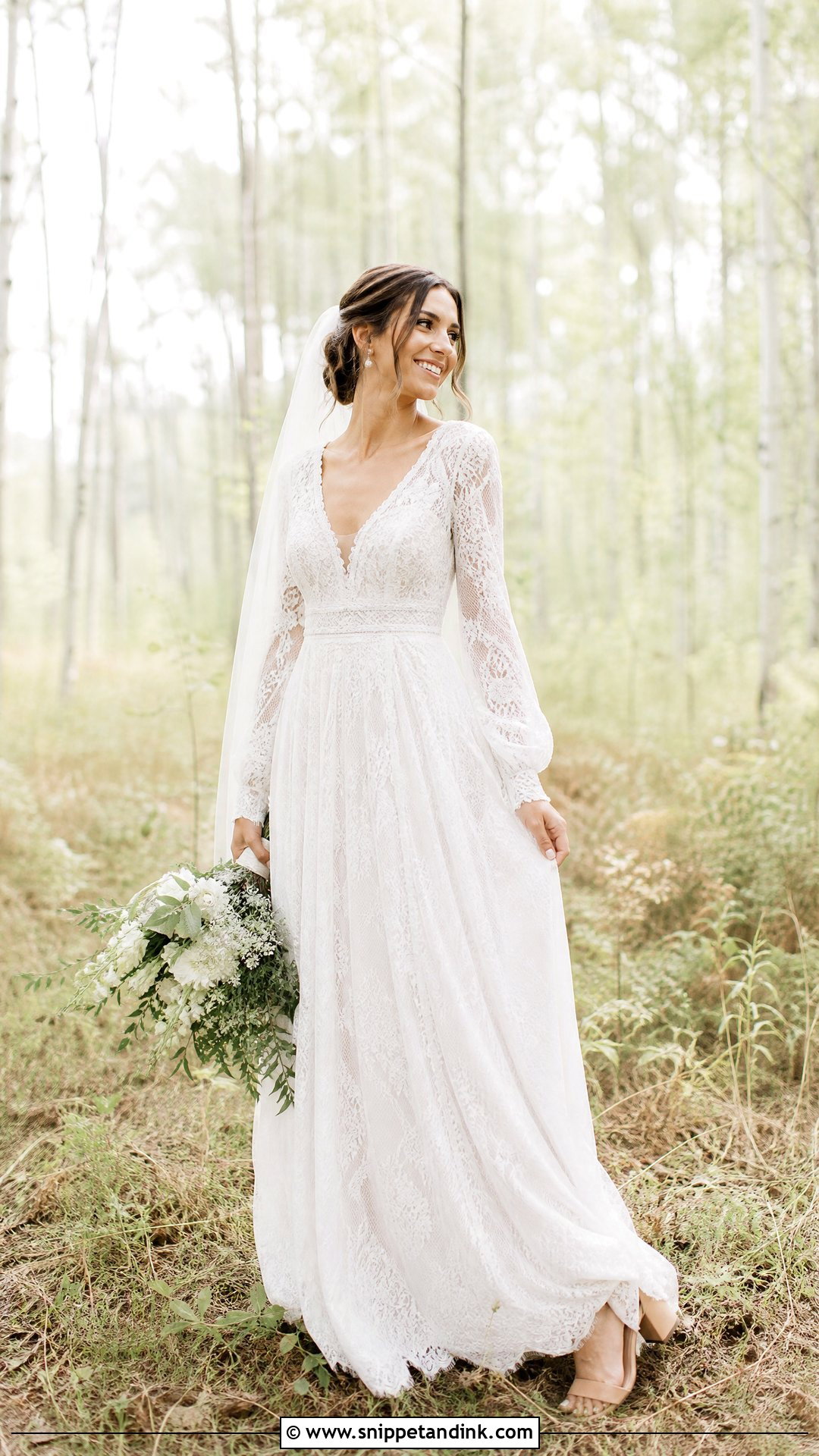 White Boho Lace Bridal Dress - Snippet and Ink - 20 White Bridal Dresses