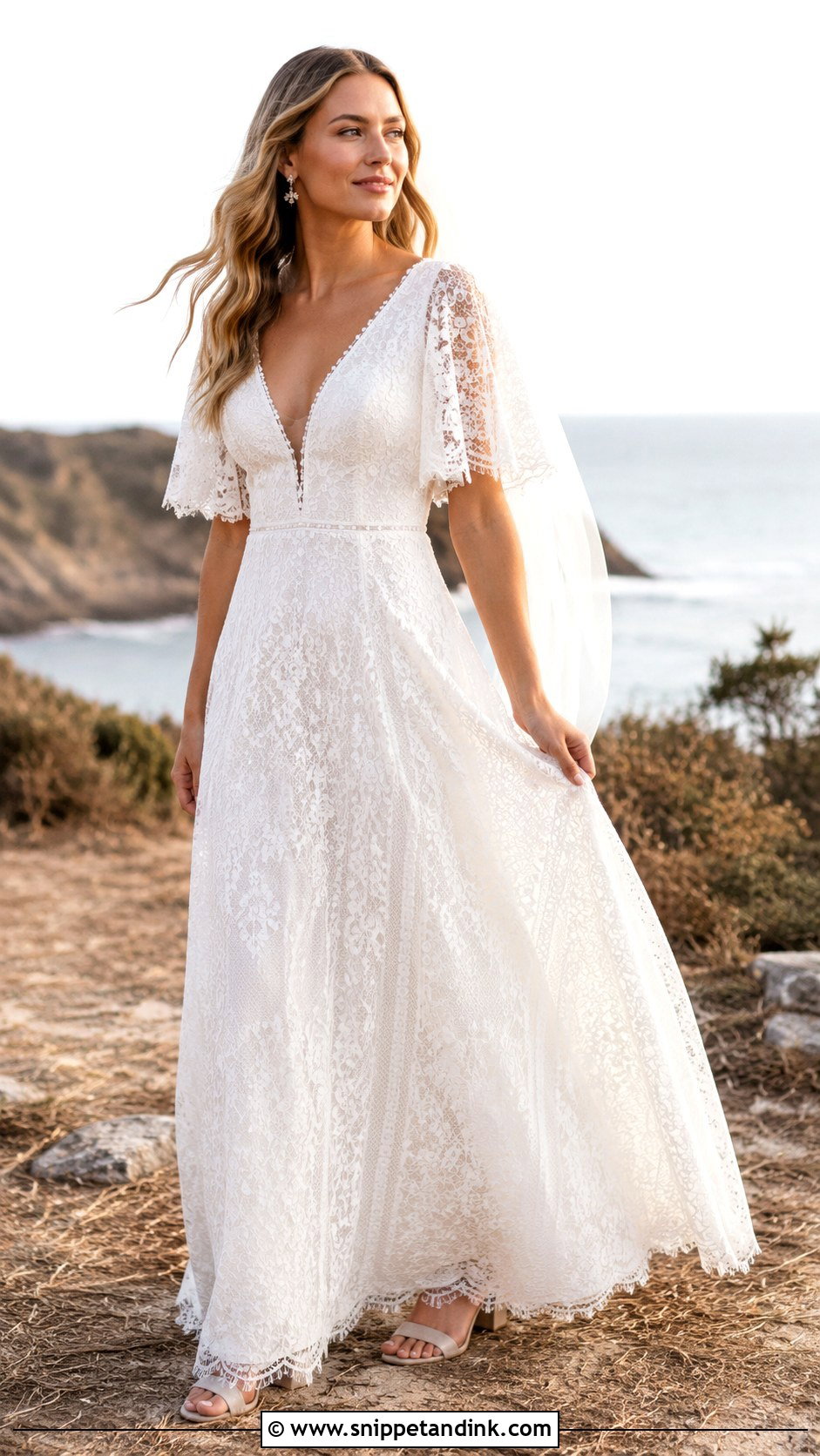 White Boho Lace Wedding Dress - Snippet and Ink - 25 White Lace Wedding Dress Ideas