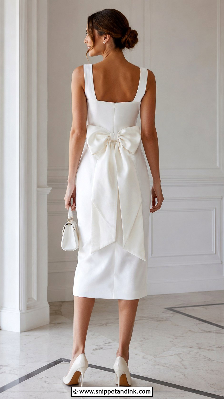 White Bow Back Bride to Be Dress - Snippet and Ink - 20 Bride to Be Dresses
