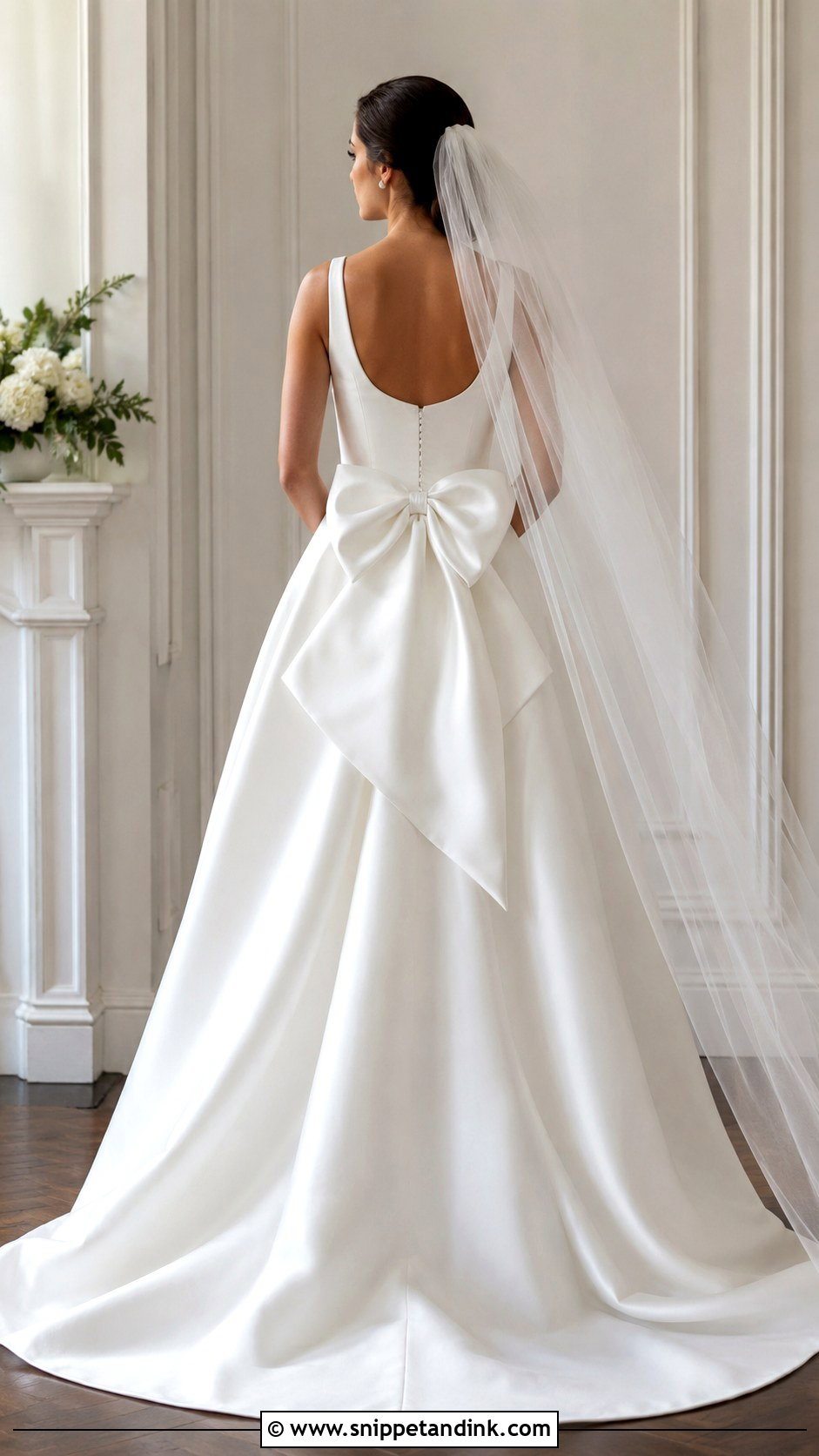 White Bow Back Gown - Snippet and Ink - 30 White Wedding Gown Ideas