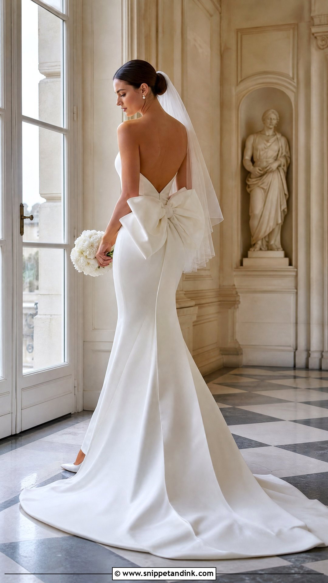 White Bow Back Mermaid Wedding Dress - Snippet and Ink - 20 White Mermaid Wedding Dress Ideas