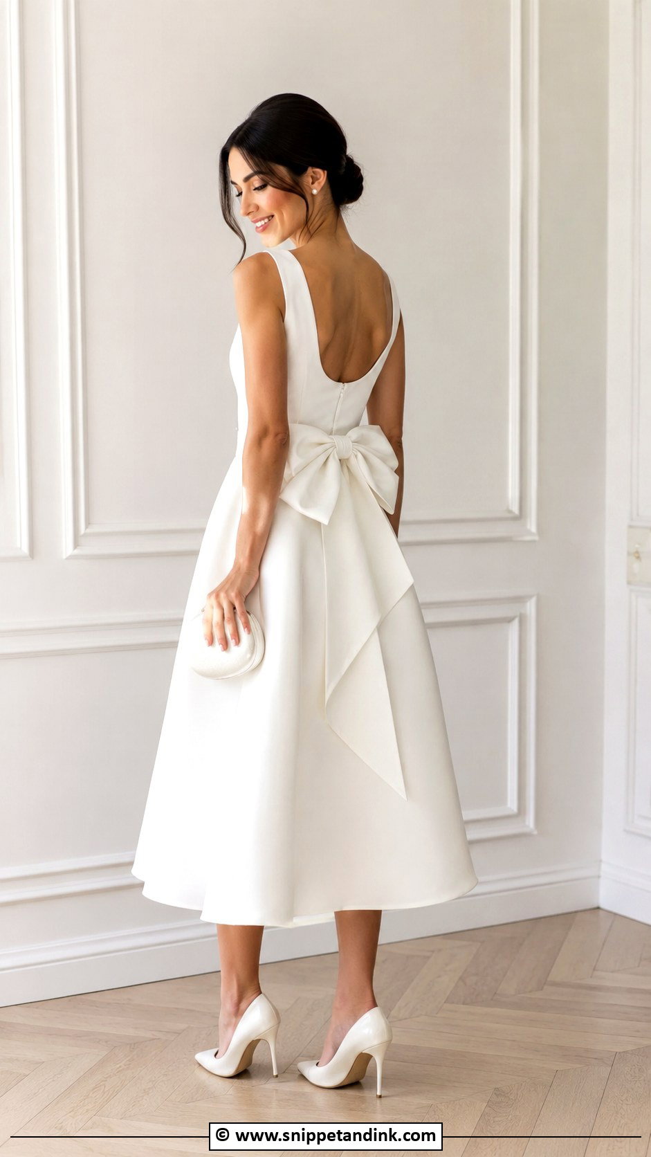 White Bow Civil Wedding Dress - Snippet and Ink - 30 Classy Civil Wedding Dresses