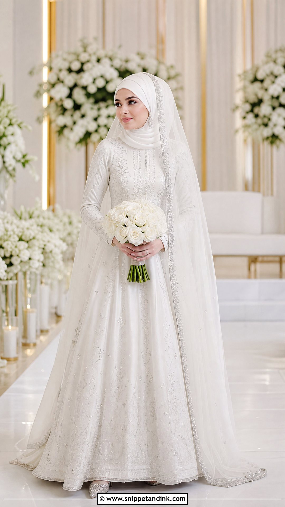 White Bridal Anarkali Dress - Snippet and Ink - 25 Islamic Bridal Dress Ideas