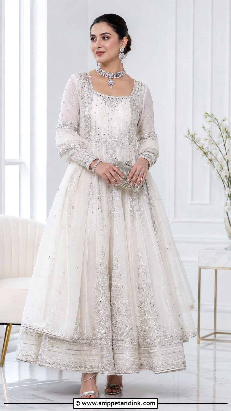 White Bridal Anarkali - Snippet and Ink - 25 Bridal Anarkali Ideas