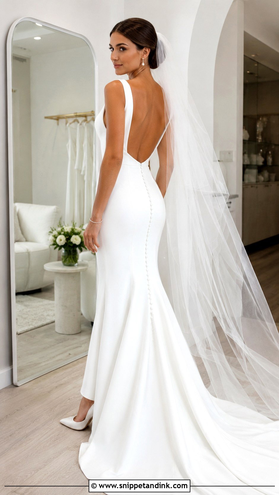 White Bridal Backless Mermaid Dress - Snippet and Ink - 20 Backless Mermaid Dress Ideas
