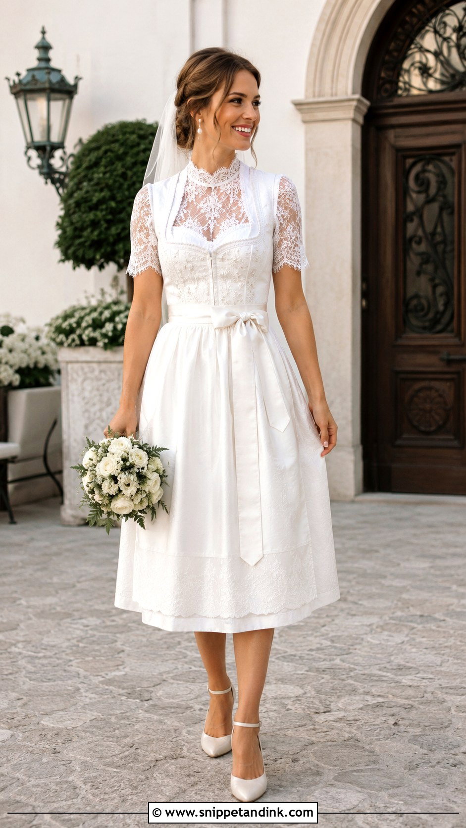 White Bridal Dirndl Wedding Dress - Snippet and Ink - 20 German Wedding Dress Ideas