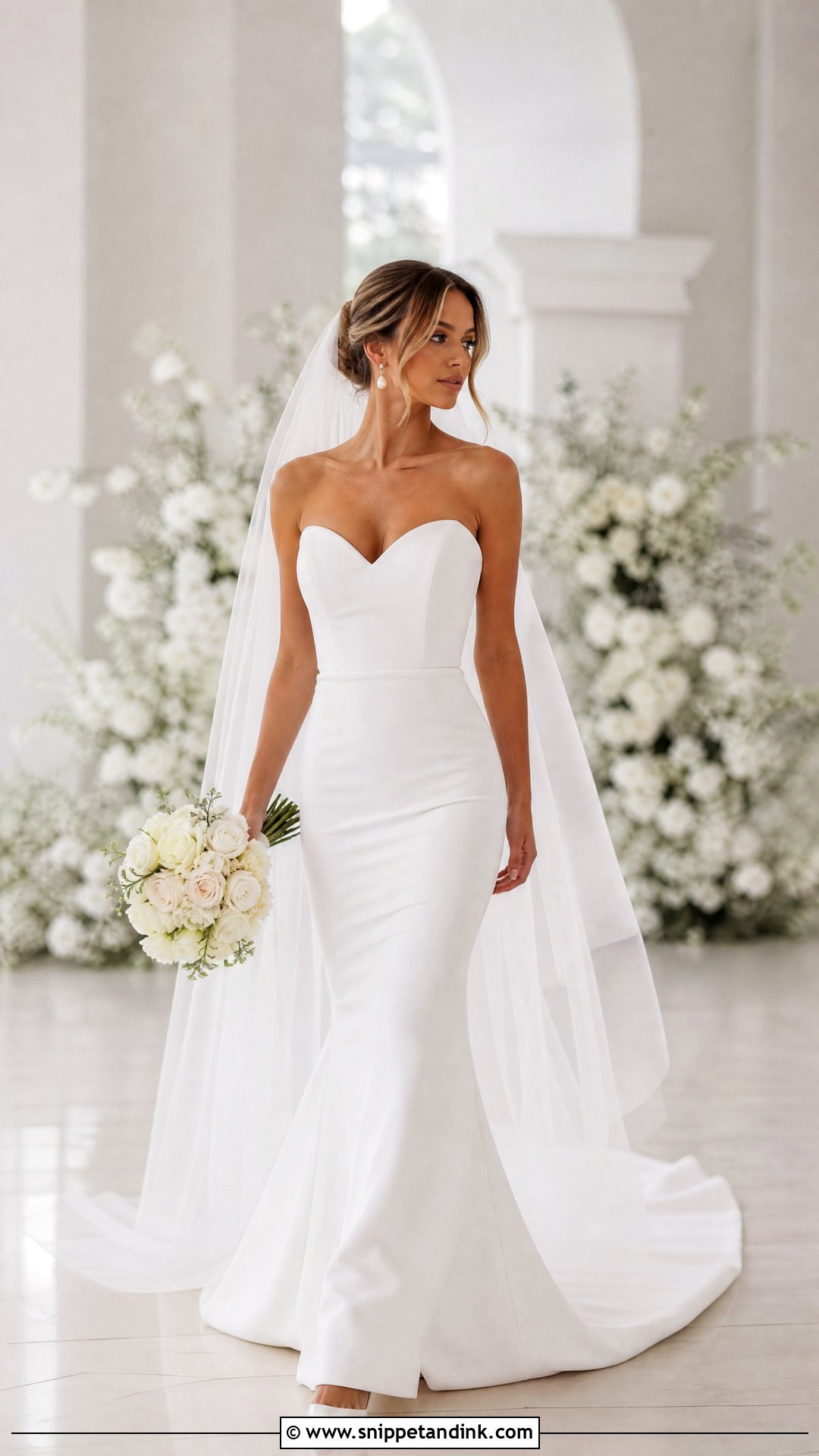 White Bridal Fishtail Gown - Snippet and Ink - 25 Fishtail Gown Ideas