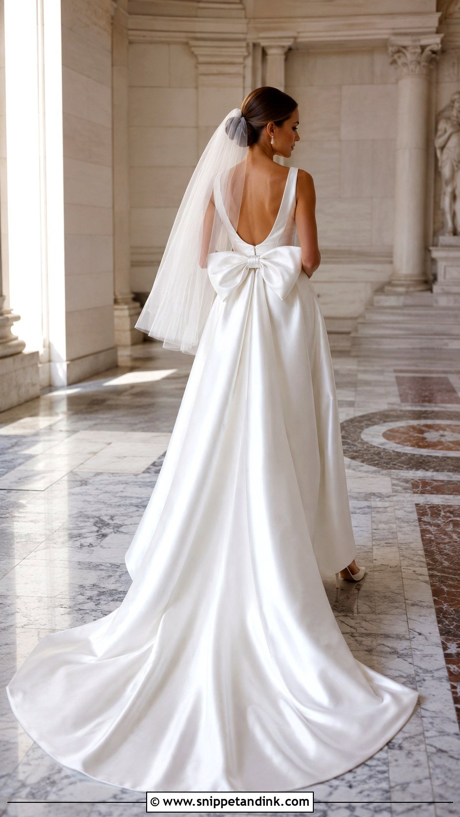 White Bridal Gown With Bow - Snippet and Ink - 25 White Bridal Gown Ideas