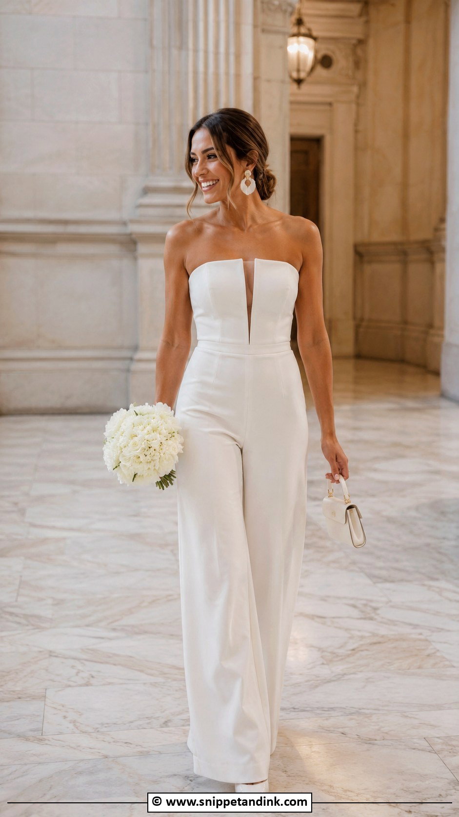 White Bridal Jumpsuit - Snippet and Ink - 30 Non Traditional Wedding Dress Ideas