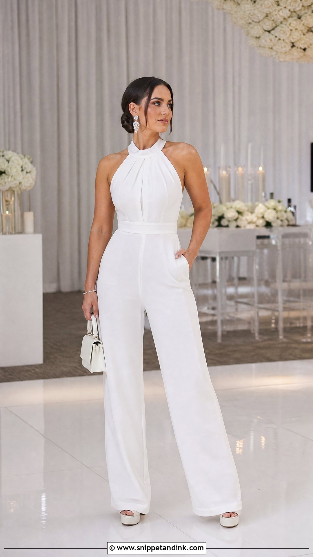 White Bridal Jumpsuit - Snippet and Ink - 20 Wedding Dress Dance Ideas