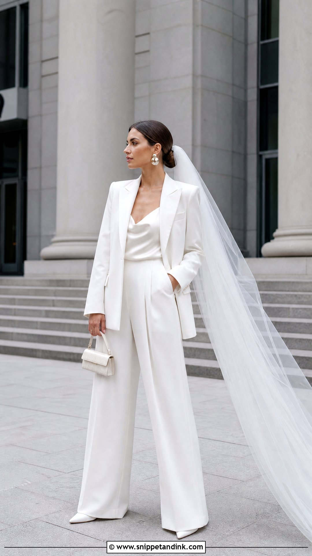 White Bridal Pantsuit - Snippet and Ink - 20 Non Conventional Wedding Dress Ideas