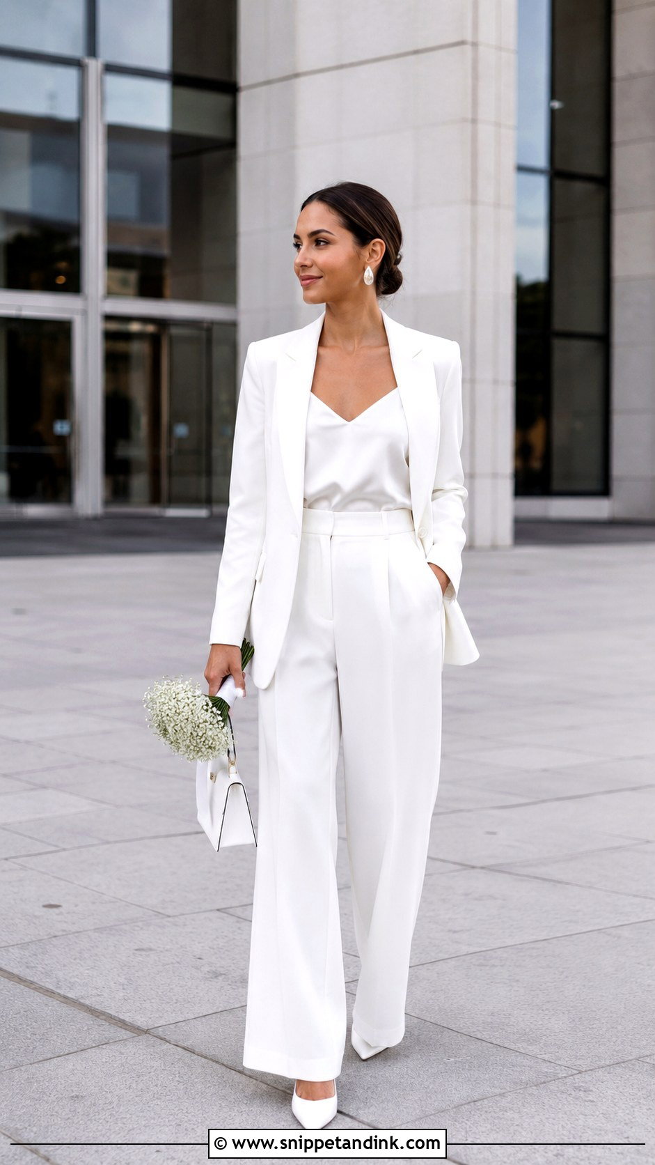 White Bridal Pantsuit - Snippet and Ink - 20 Anti Bride Wedding Dress Ideas