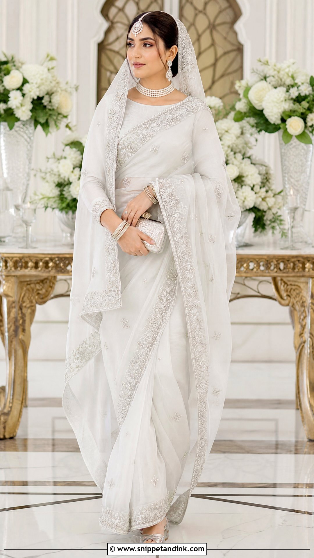 White Bridal Saree Nikah Dress - Snippet and Ink - 20 White Nikah Dress Pakistani Bridal Ideas