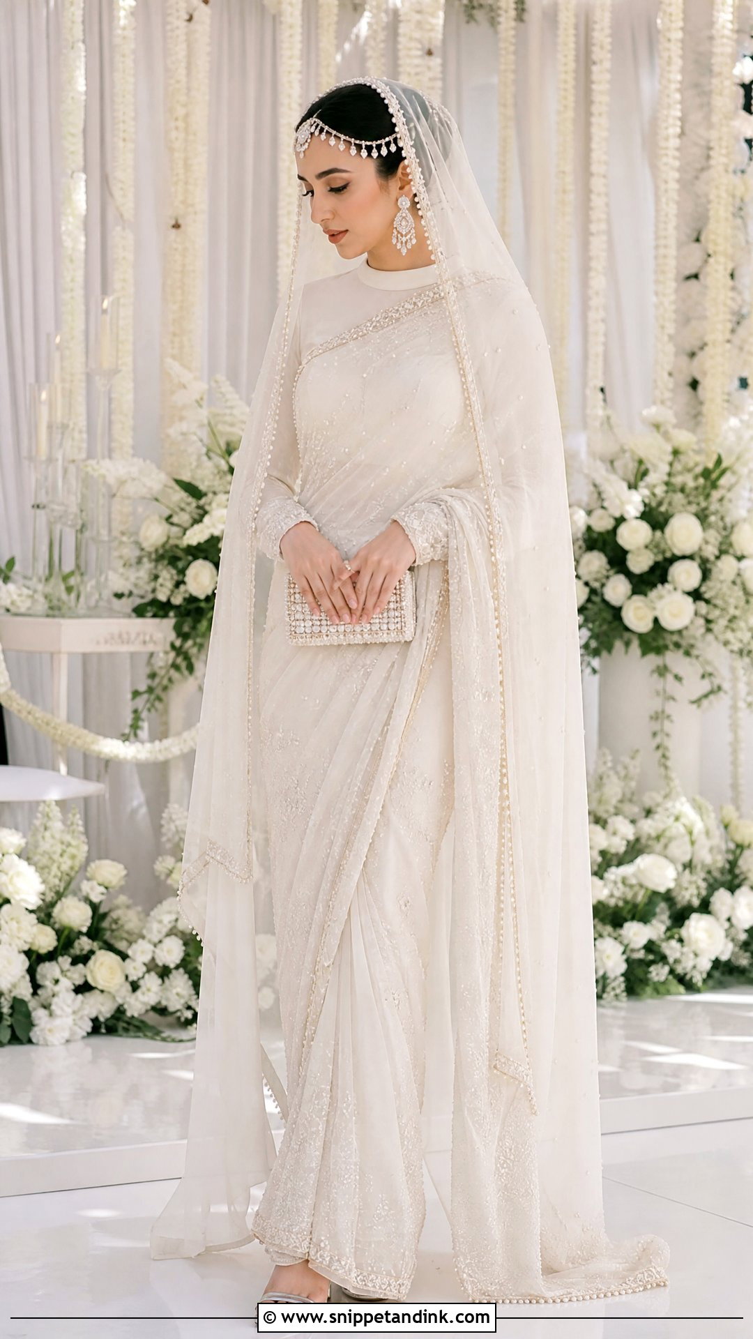 White Bridal Saree Pakistani Wedding Dress - Snippet and Ink - 20 New Pakistani Wedding Dresses
