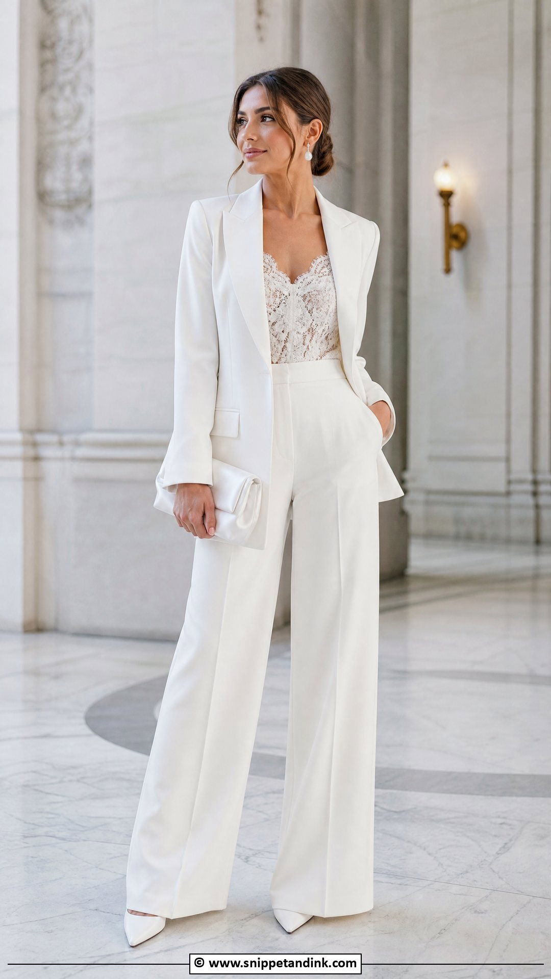 White Bridal Wedding Suit - Snippet and Ink - 30 Wedding Suit Women Ideas