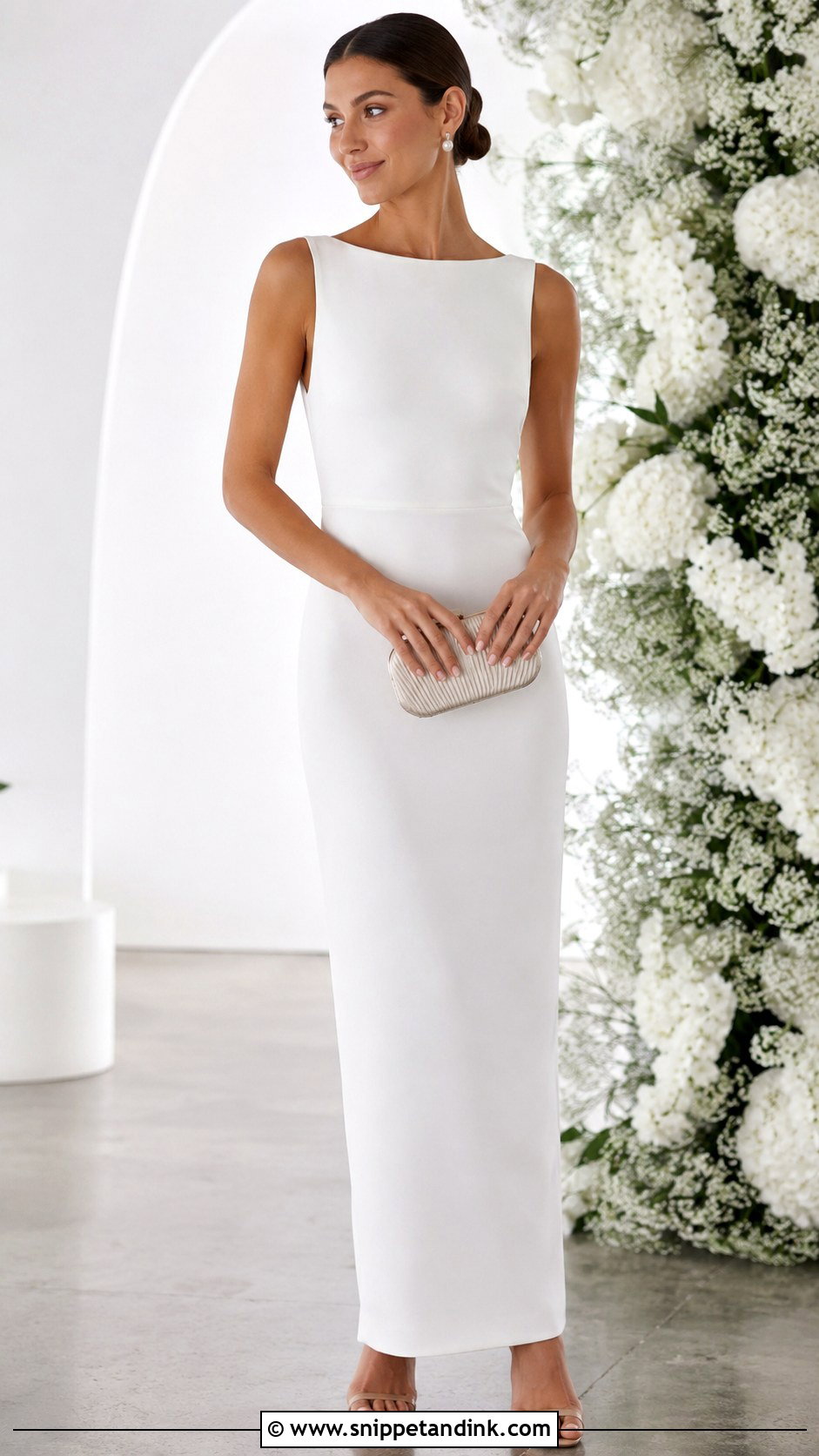 White Bridesmaid Dress Outfit - Snippet and Ink - 25 Bridal Party Outfits