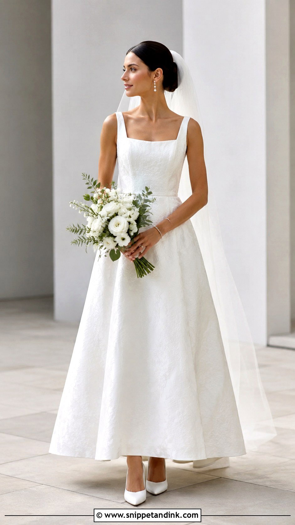 White Brocade Wedding Dress - Snippet and Ink - 25 Brocade Wedding Dress Ideas