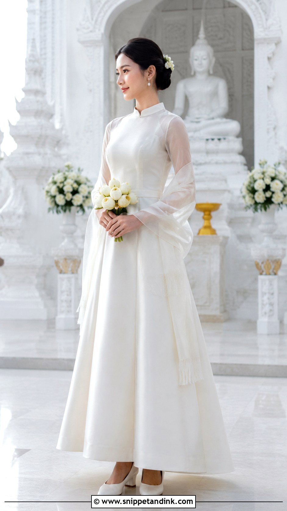 White Buddhist Wedding Dress - Snippet and Ink - 25 Buddhist Wedding Dress Ideas