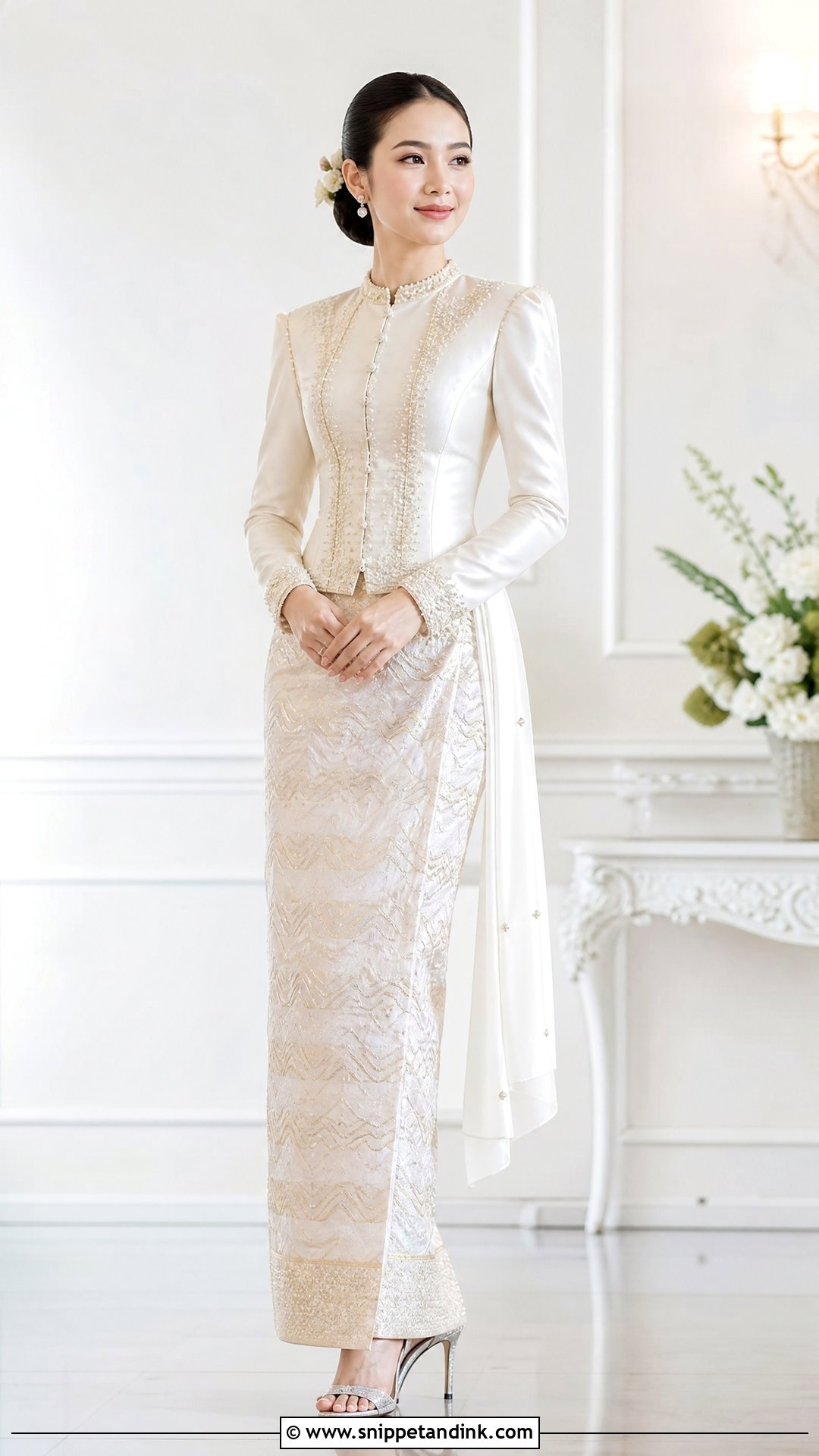 White Burmese Wedding Dress - Snippet and Ink - 25 Burmese Wedding Dress Ideas
