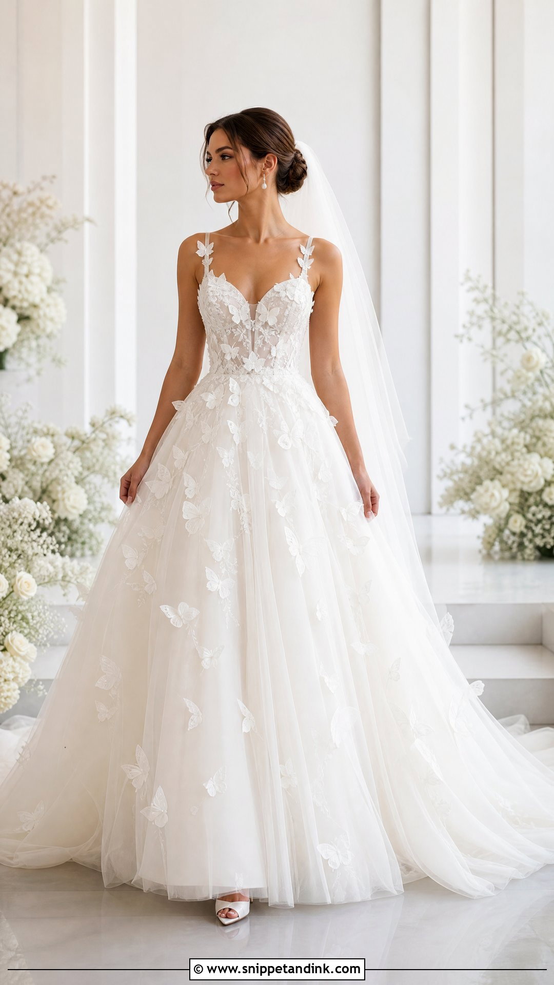 White Butterfly Bridal Gown - Snippet and Ink - 20 Butterfly Dress Gowns