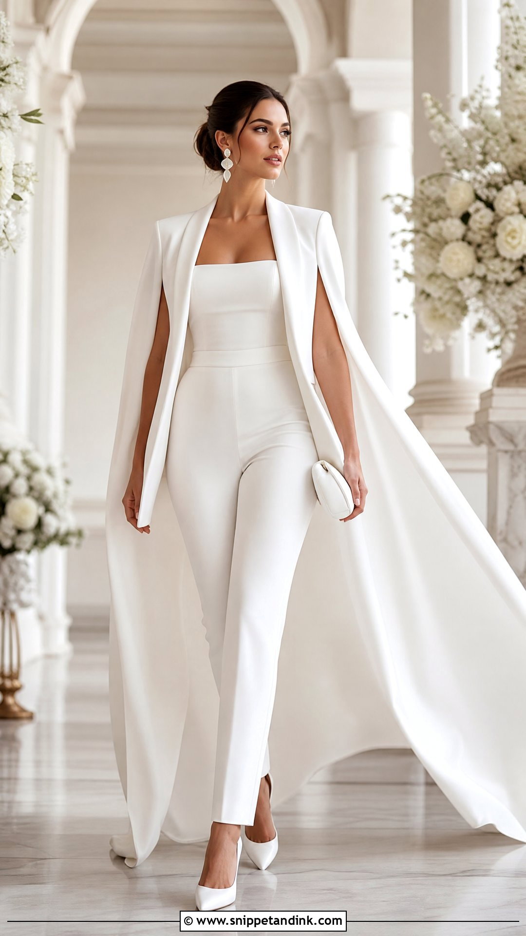 White Cape Blazer Wedding Suit - Snippet and Ink - 20 White Suit for Wedding Ideas