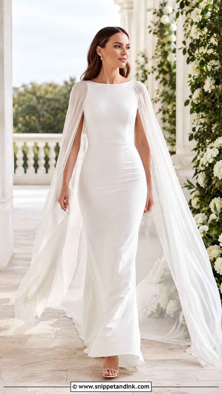 White Cape Bride Dress - Snippet and Ink - 25 White Bride Dress Ideas