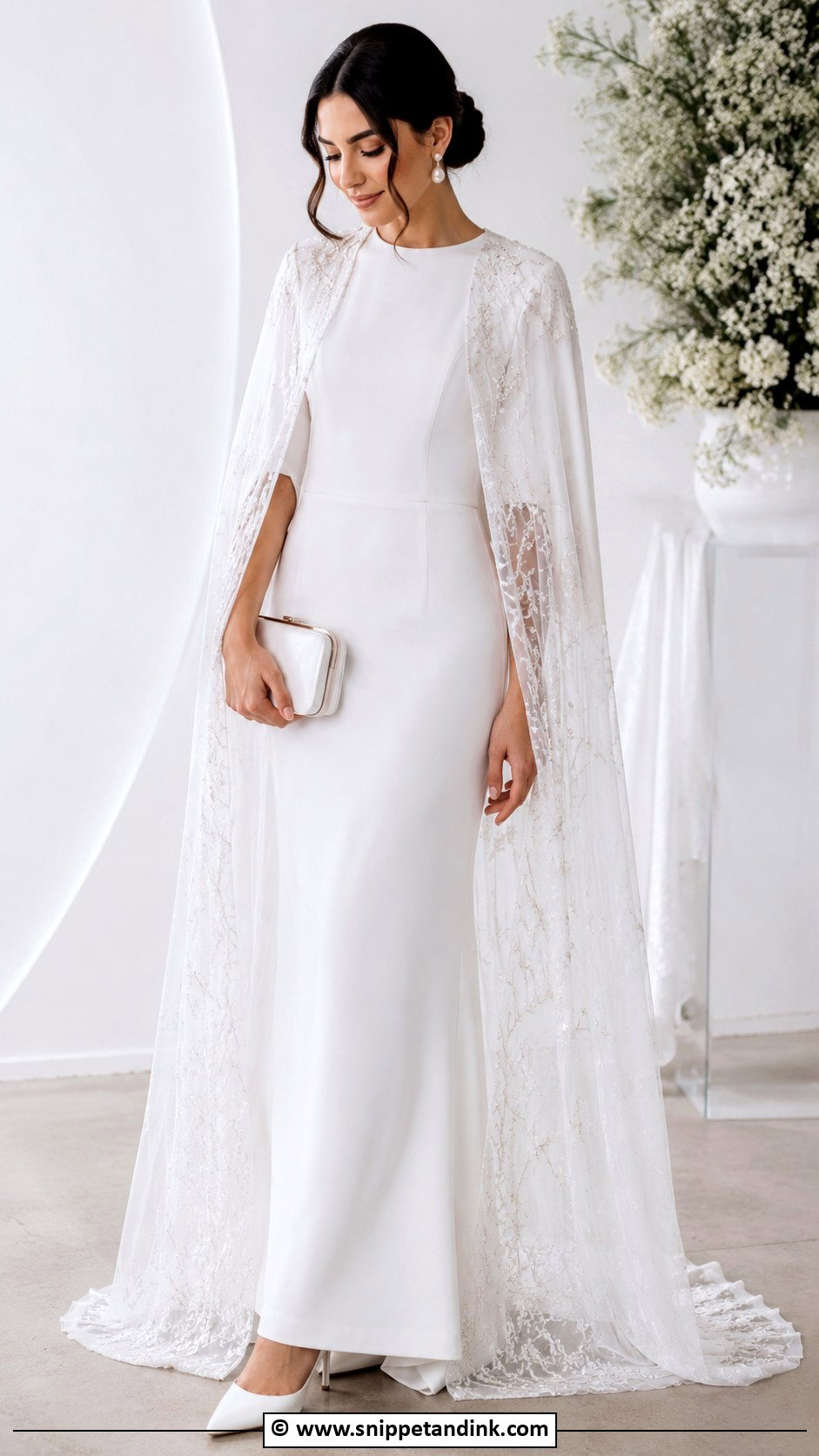 White Cape Nikah Dress - Snippet and Ink - 35 Nikah Dress Ideas