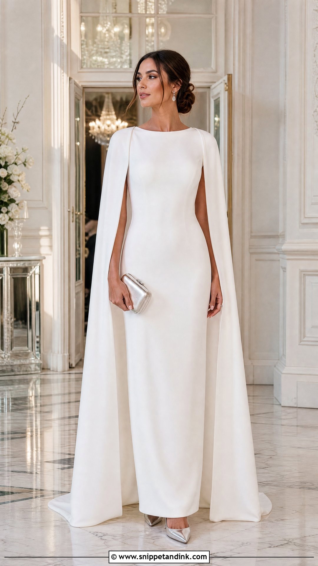 White Cape Sleeve Maid of Honor Dress - Snippet and Ink - 20 White Maid of Honor Dress Ideas