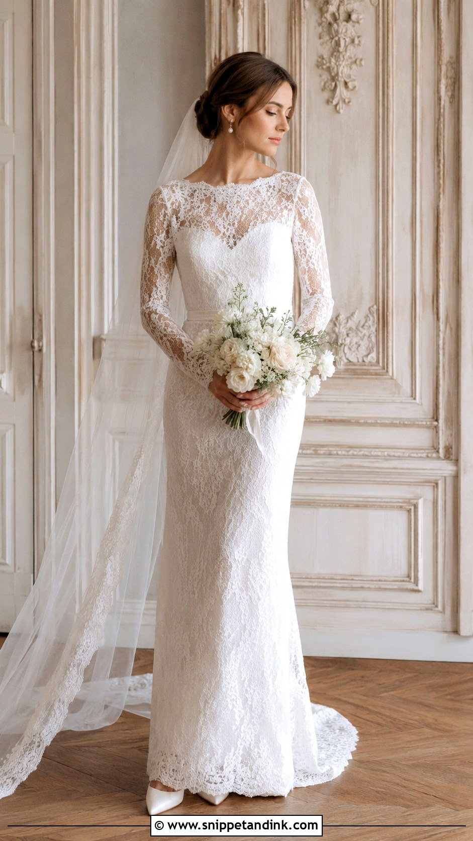 White Chantilly Lace Wedding Dress - Snippet and Ink - 25 White Lace Wedding Dress Ideas
