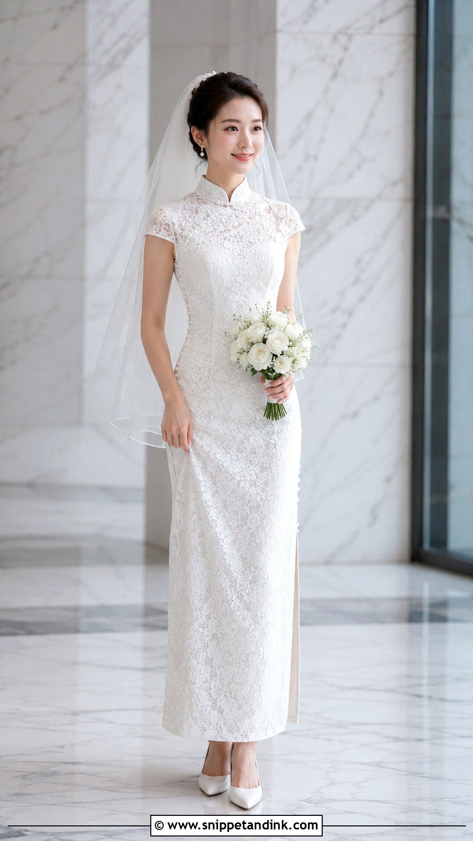 White Cheongsam Wedding Dress - Snippet and Ink - 25 Modern Chinese Wedding Dress Ideas