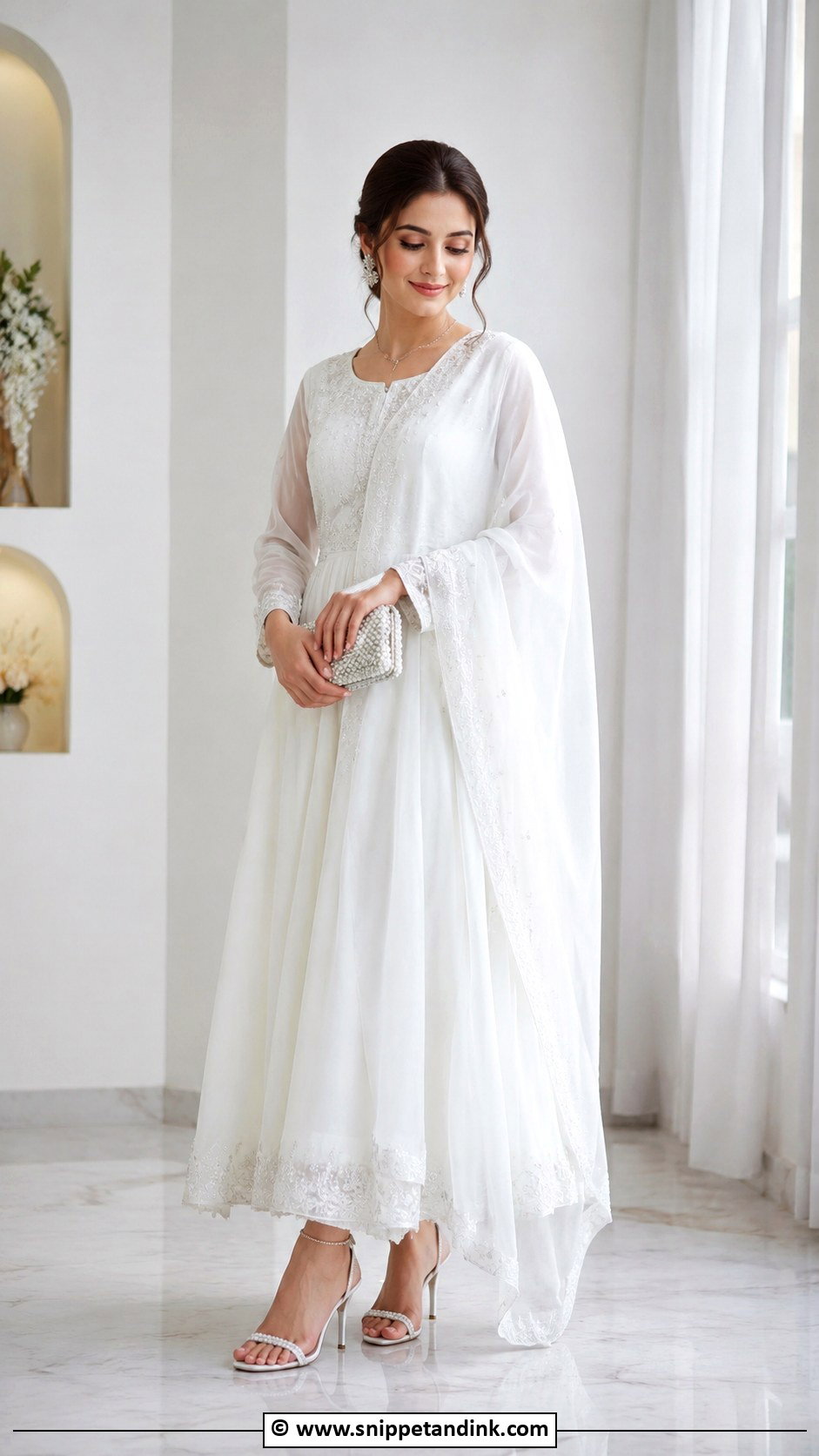 White Chiffon Nikah Dress - Snippet and Ink - 35 Nikah Dress Ideas