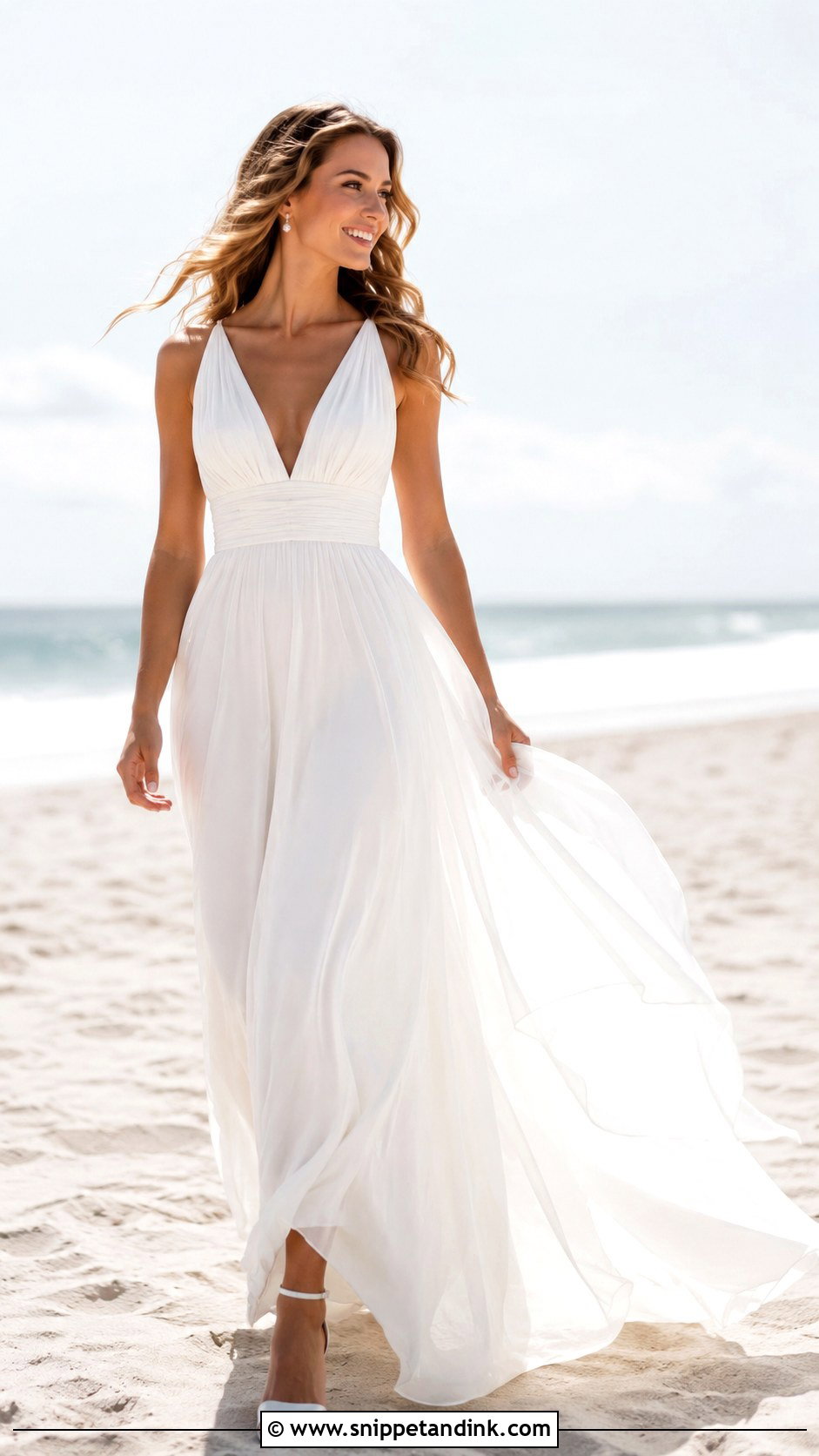 White Chiffon Wedding Dress - Snippet and Ink - 25 Simple White Wedding Dress Ideas