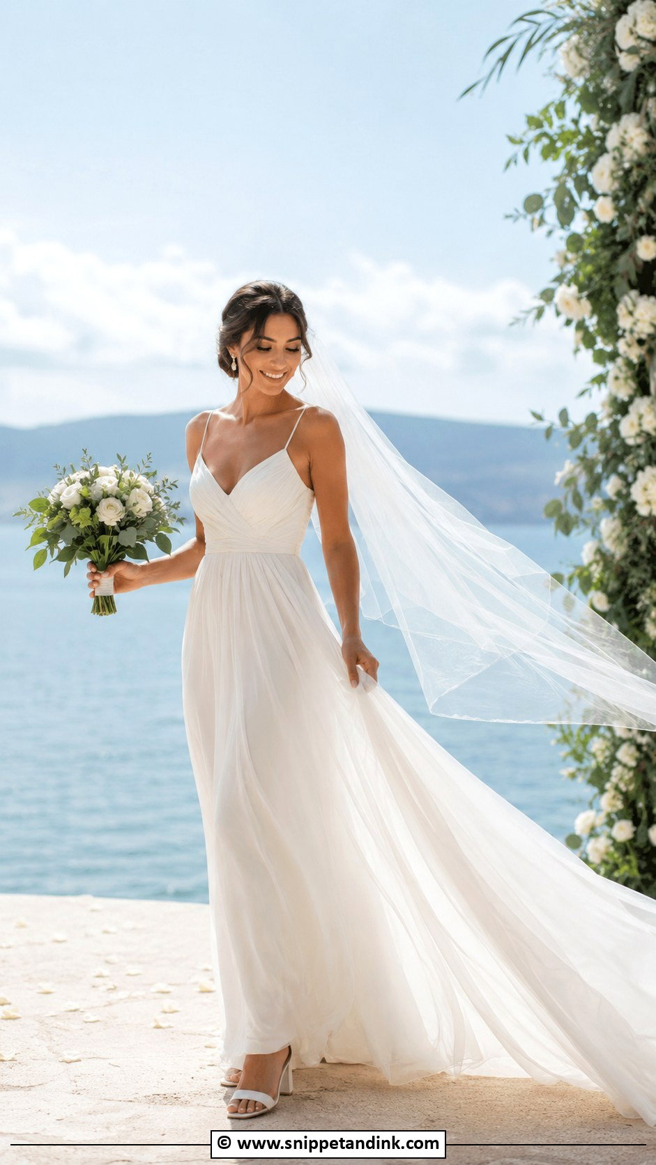 White Chiffon Wedding Dress - Snippet and Ink - 35 White Wedding Dresses