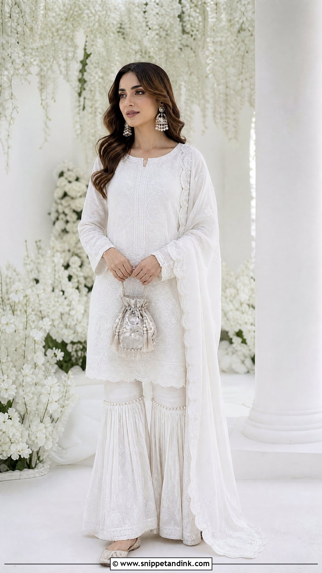 White Chikankari Garara Suit - Snippet and Ink - 20 Garara Suits Designs for Wedding