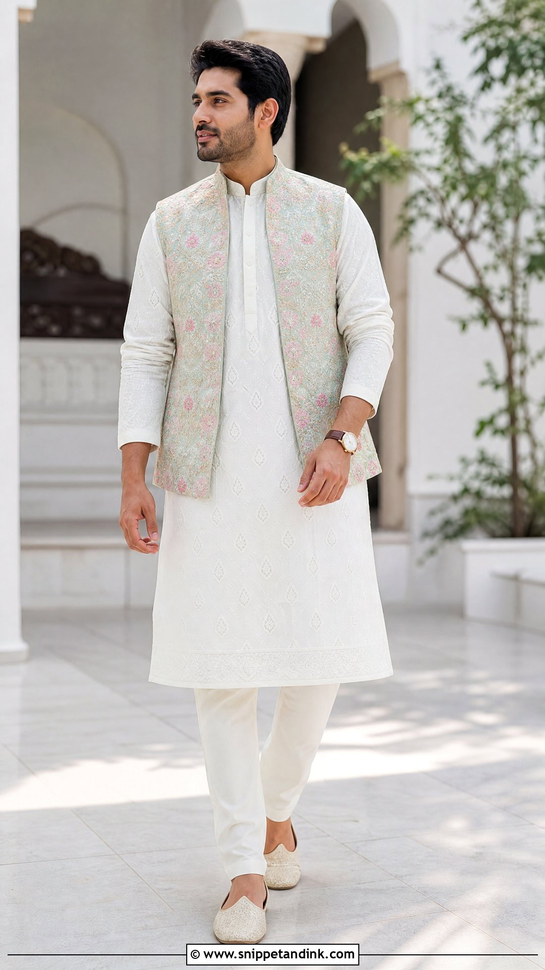 White Chikankari Kurta Set - Snippet and Ink - 25 Indian Bride Brother Outfit Ideas