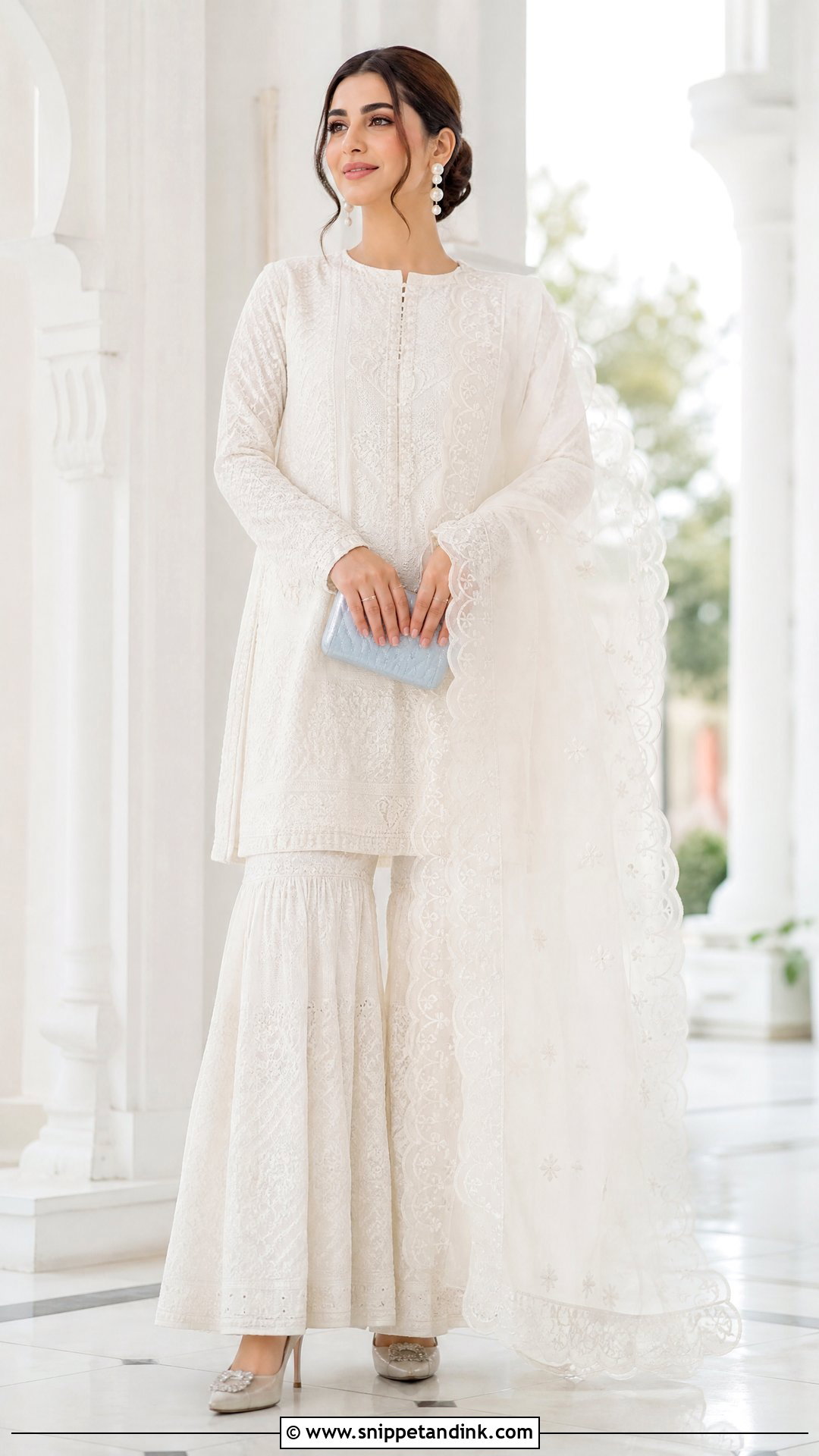 White Chikankari Nikah Pakistani Wedding Suit - Snippet and Ink - 20 Pakistani Wedding Suits