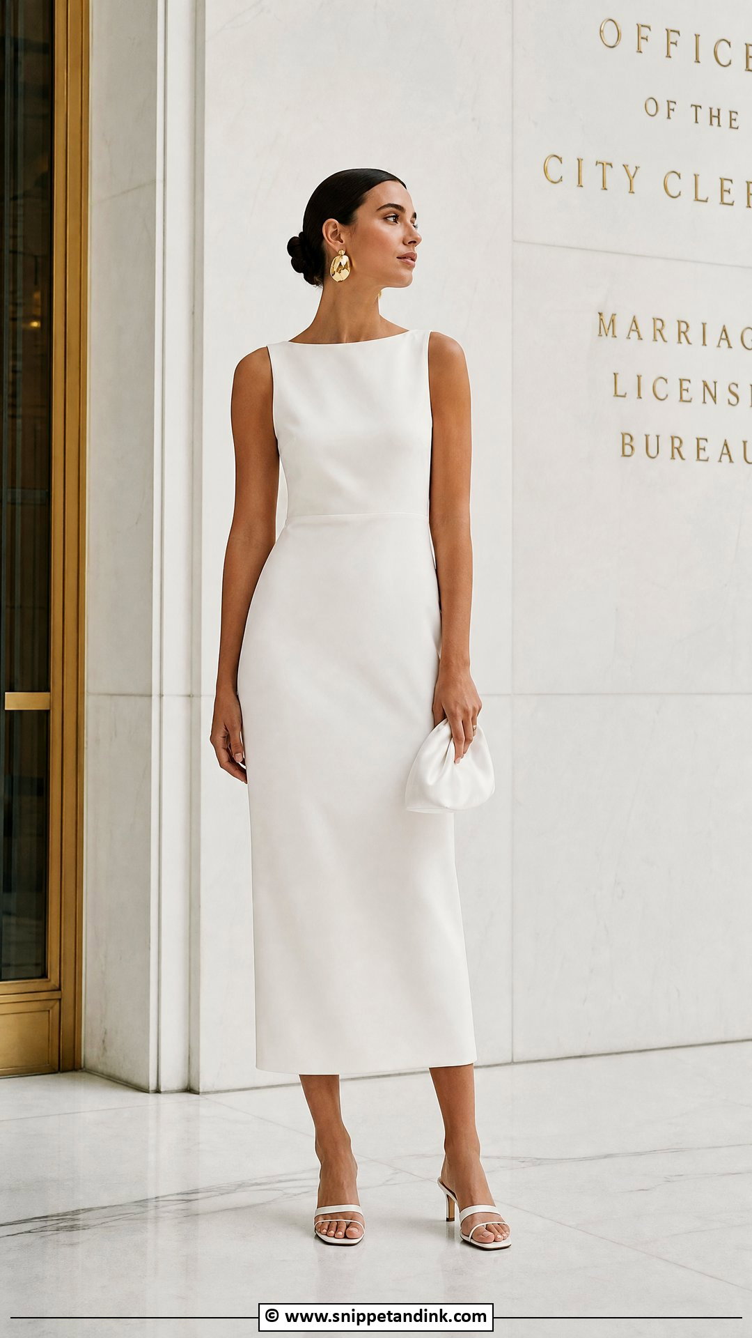 White Column Civil Wedding Dress - Snippet and Ink - 35 Civil Wedding Dresses
