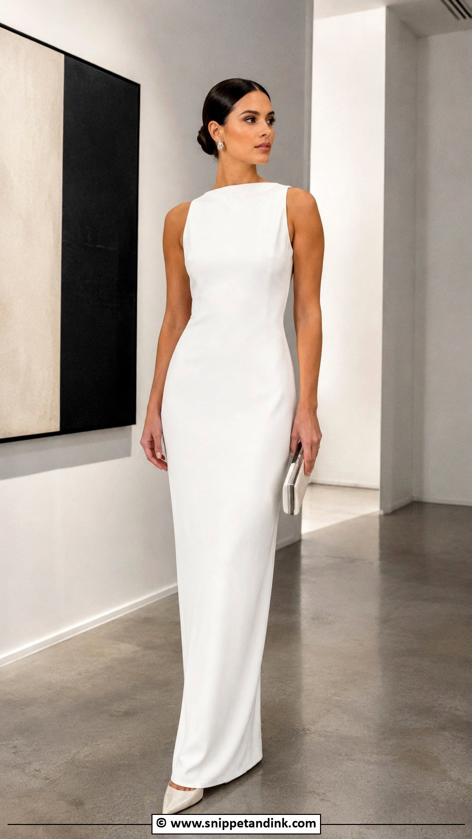 White Column Gown Outfit - Snippet and Ink - 35 White Gown Ideas