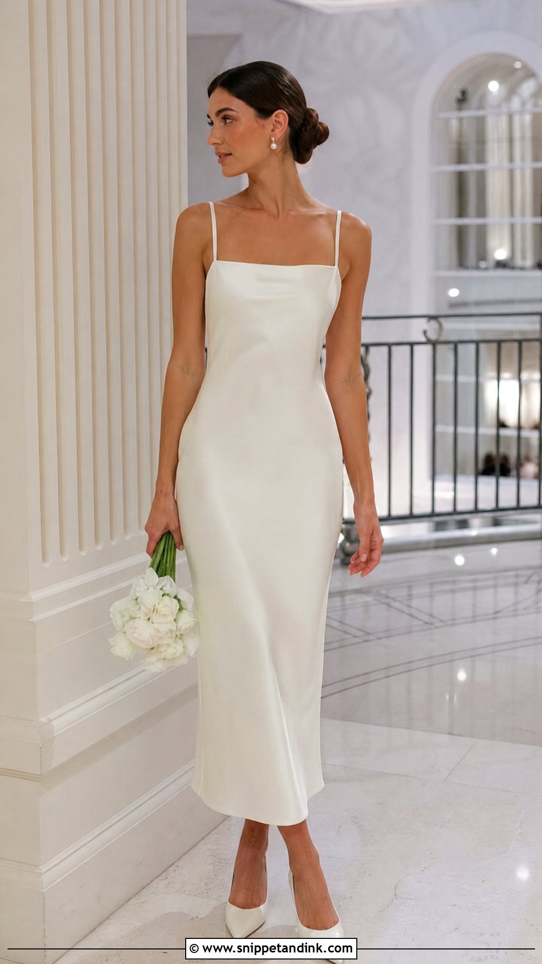 White Column Midi Dress - Snippet and Ink - 30 After Party Dress for Bride Ideas