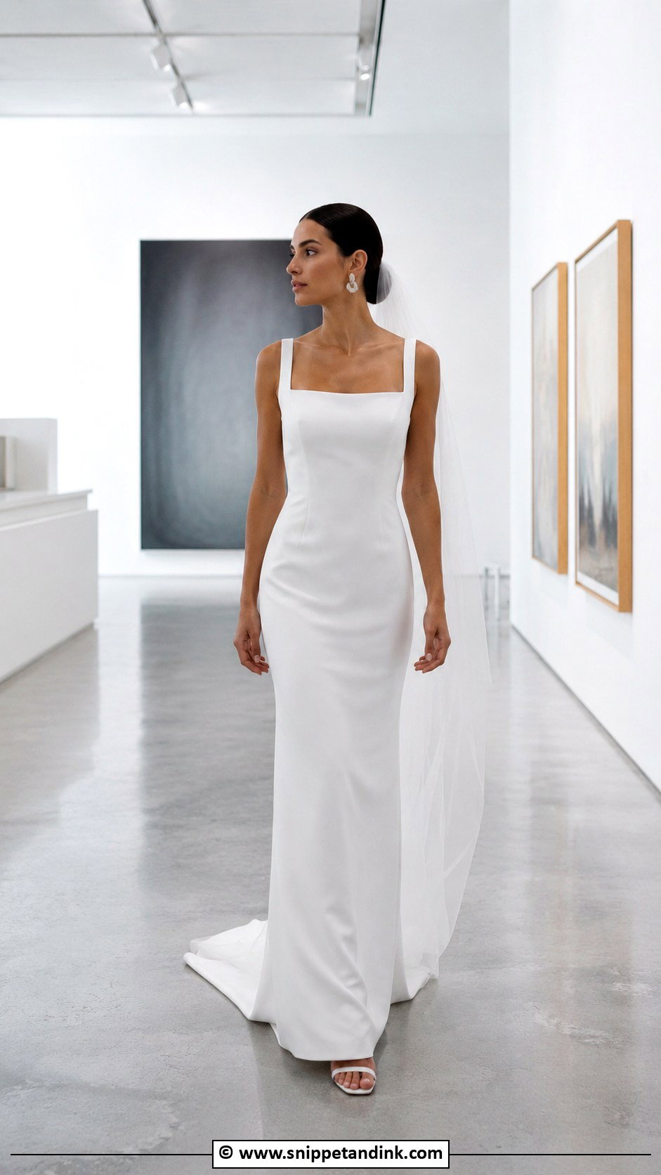 White Column Wedding Dress - Snippet and Ink - 35 White Wedding Dresses