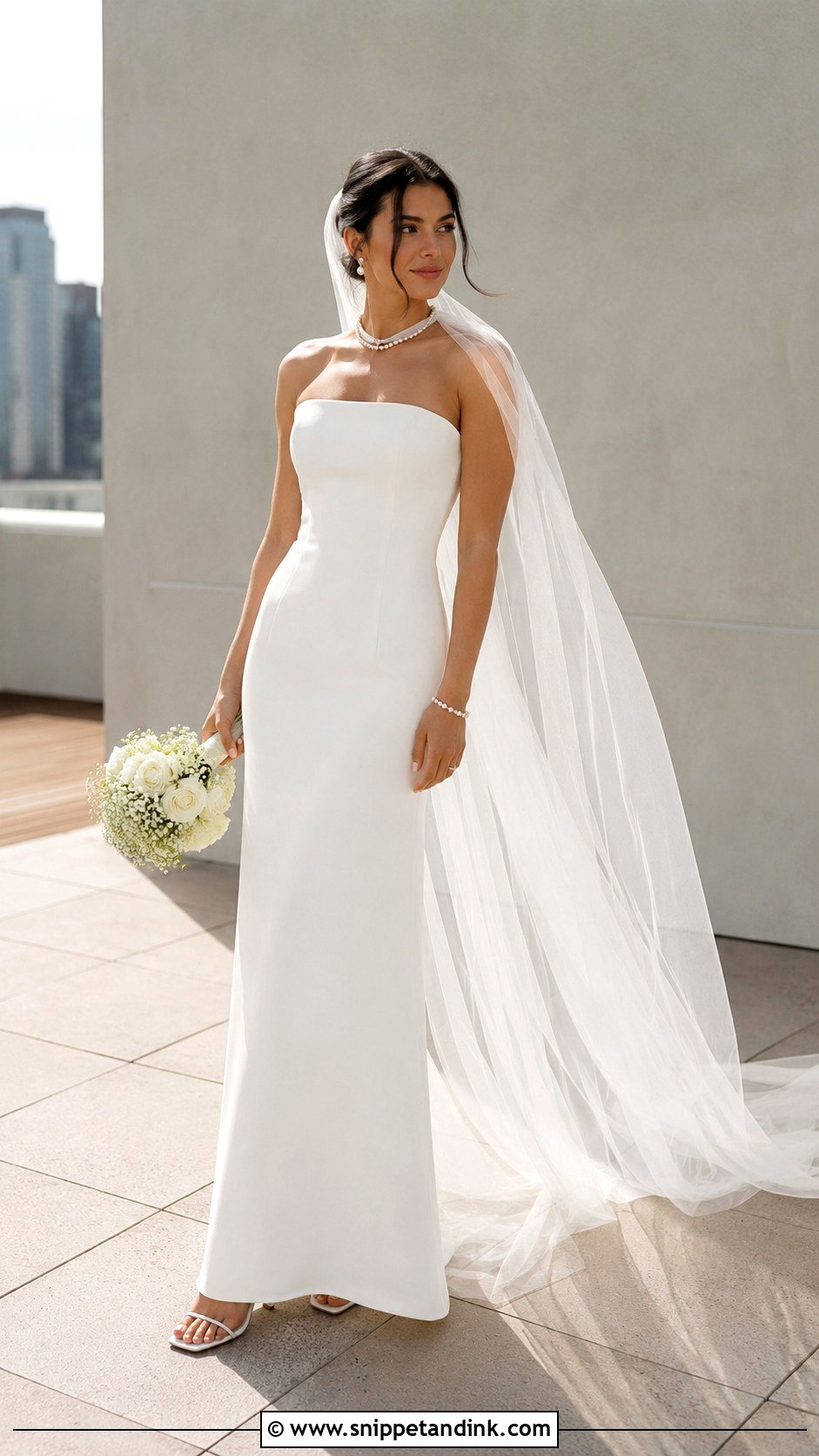 White Column Wedding Gown - Snippet and Ink - 30 White Wedding Gown Ideas