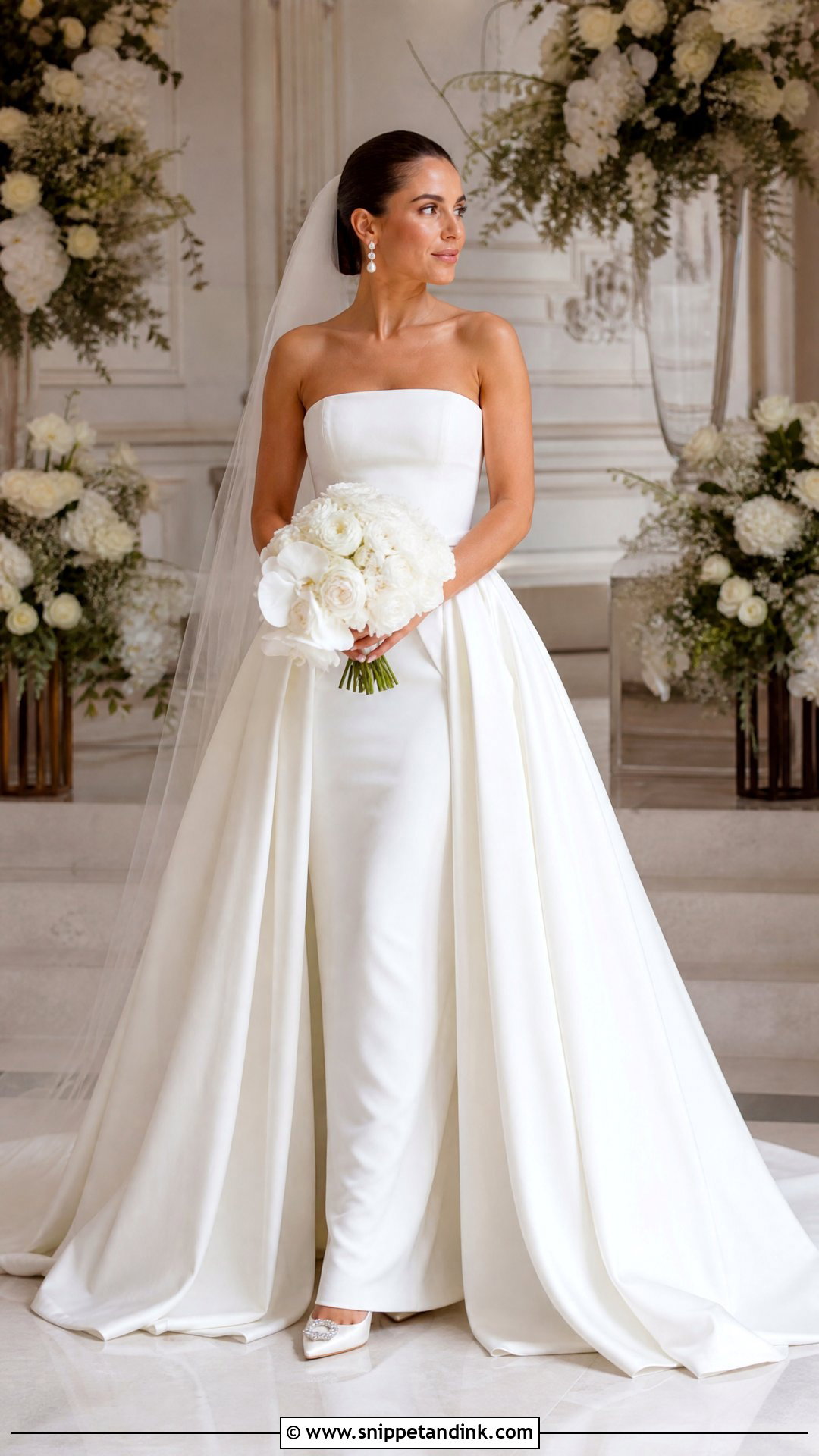 White Convertible Overskirt Bridal Dress - Snippet and Ink - 20 White Bridal Dresses