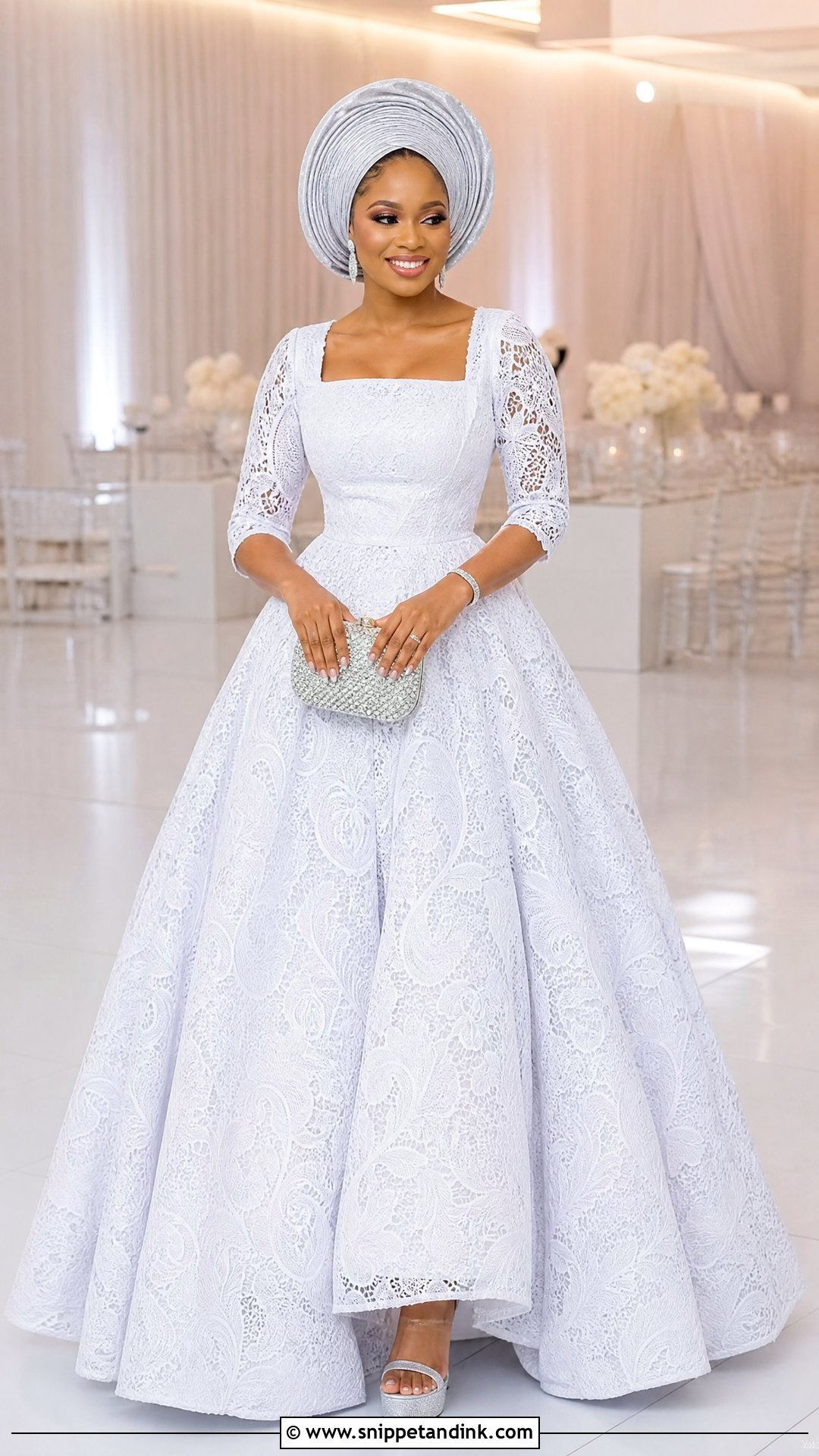 White Cord Lace Ball Gown - Snippet and Ink - 25 White Cord Nigerian Lace Gown Styles