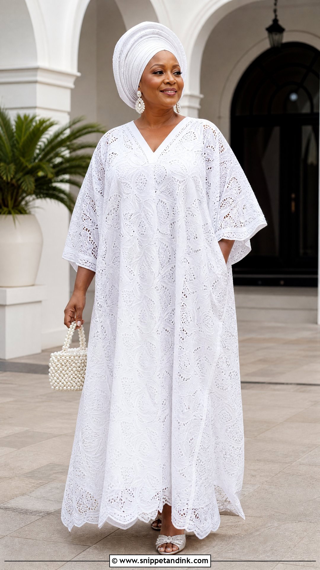 White Cord Lace Bubu Gown - Snippet and Ink - 25 White Cord Nigerian Lace Gown Styles