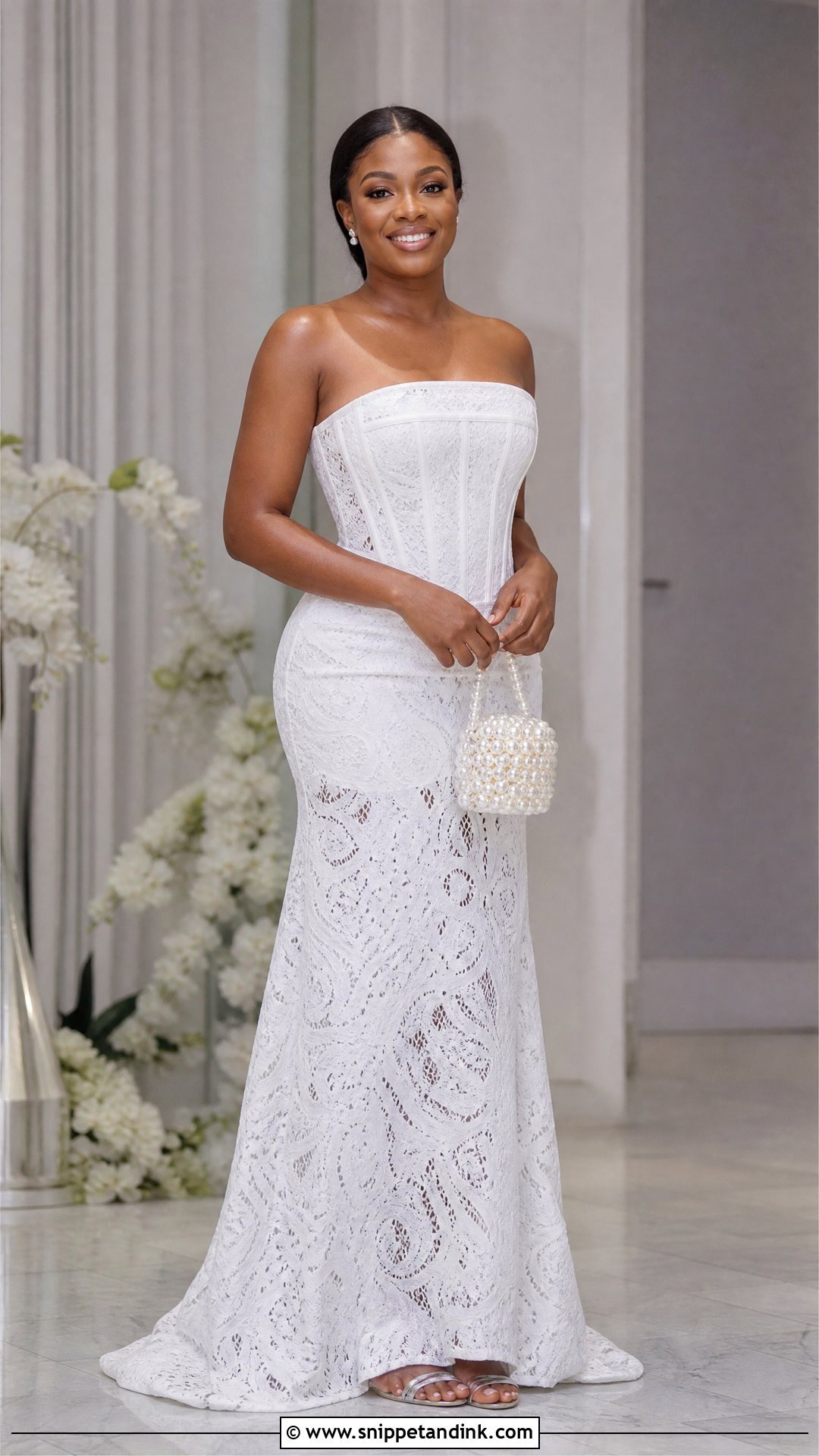 White Cord Lace Corset Gown - Snippet and Ink - 25 White Cord Nigerian Lace Gown Styles