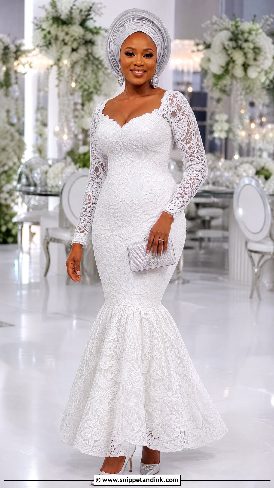 White Cord Lace Mermaid Gown - Snippet and Ink - 25 White Cord Nigerian Lace Gown Styles