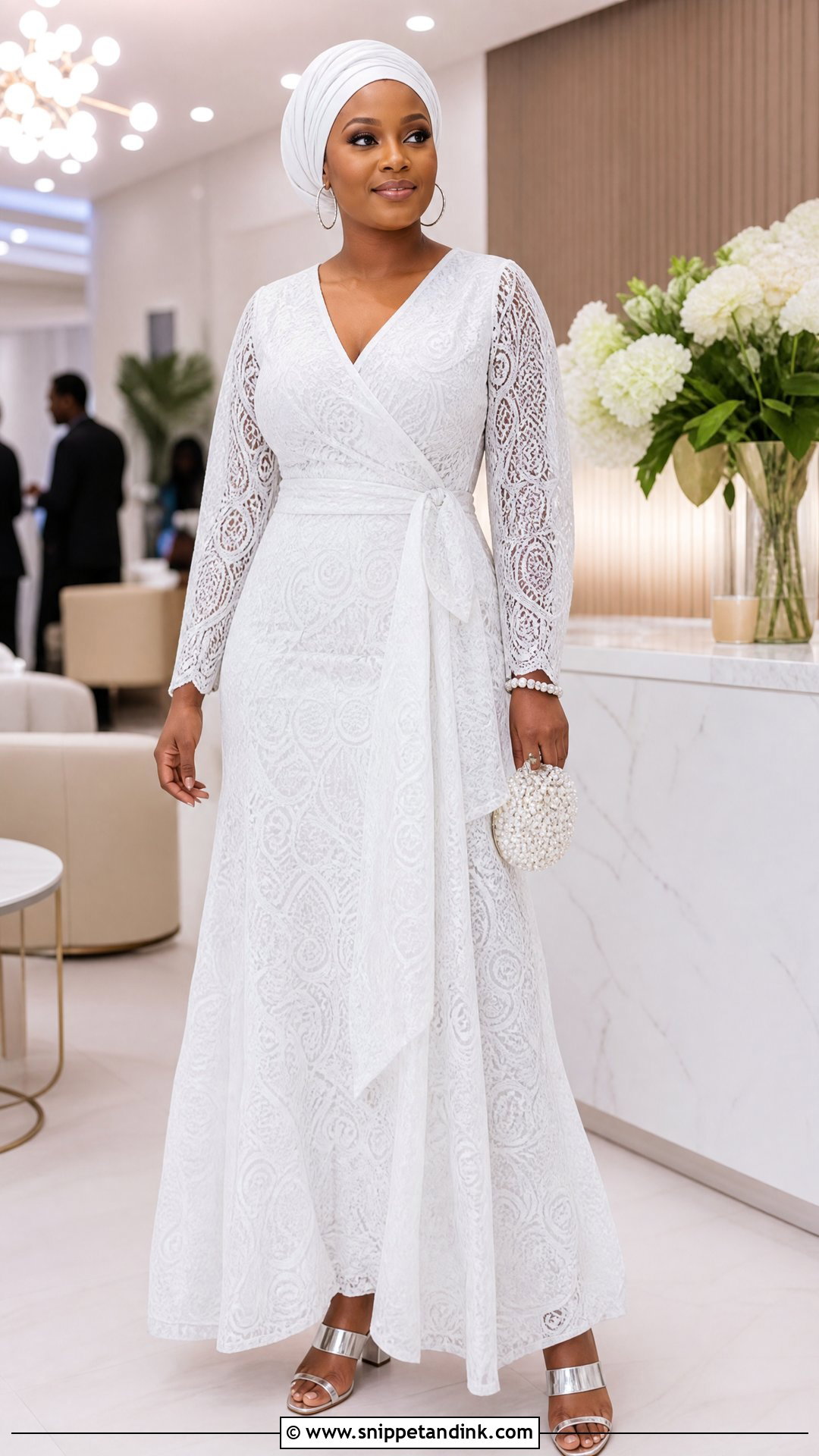 White Cord Lace Wrap Gown - Snippet and Ink - 25 White Cord Nigerian Lace Gown Styles