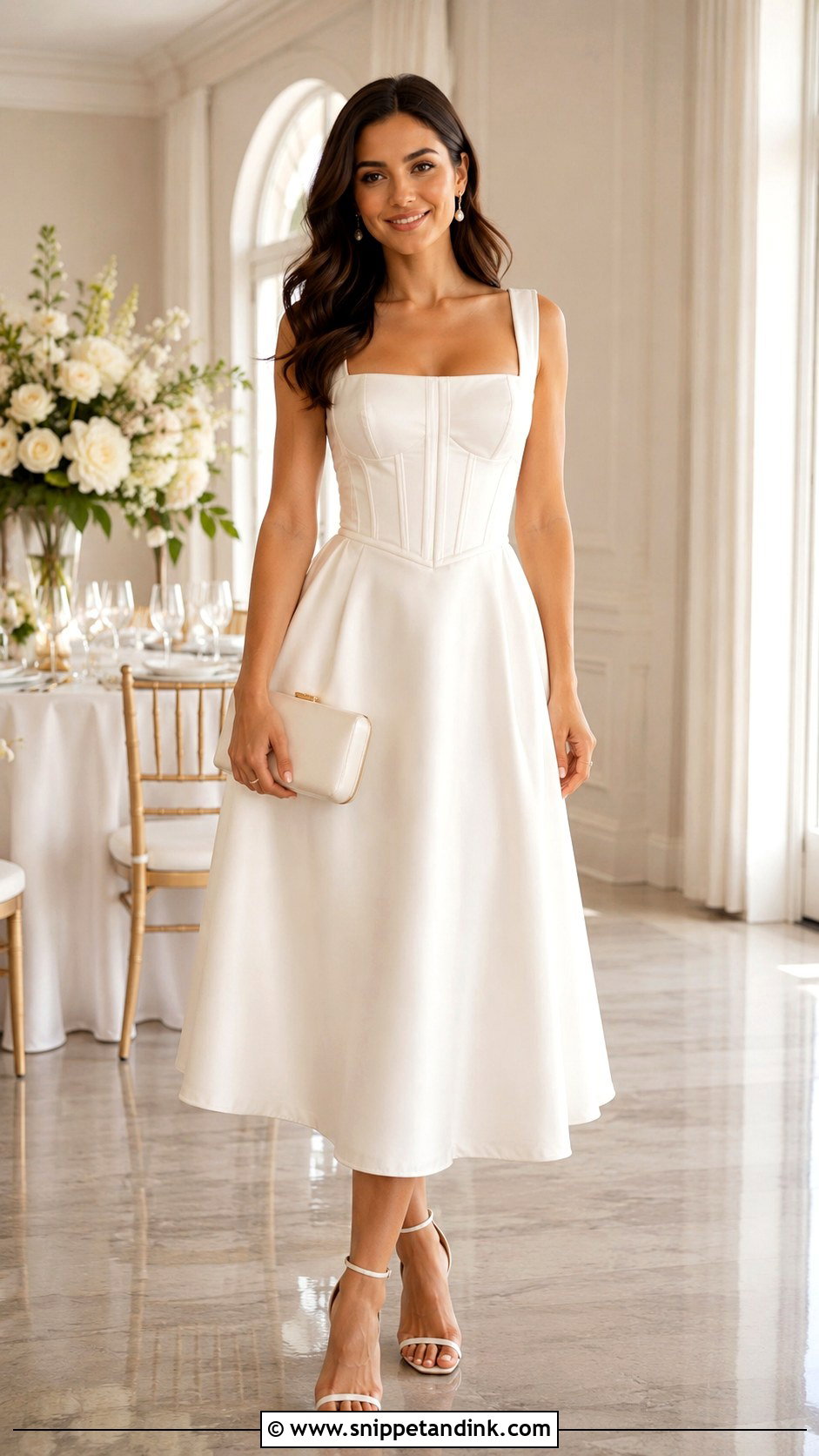 White Corset Bridal Event Dress - Snippet and Ink - 20 Bridal Event Dresses